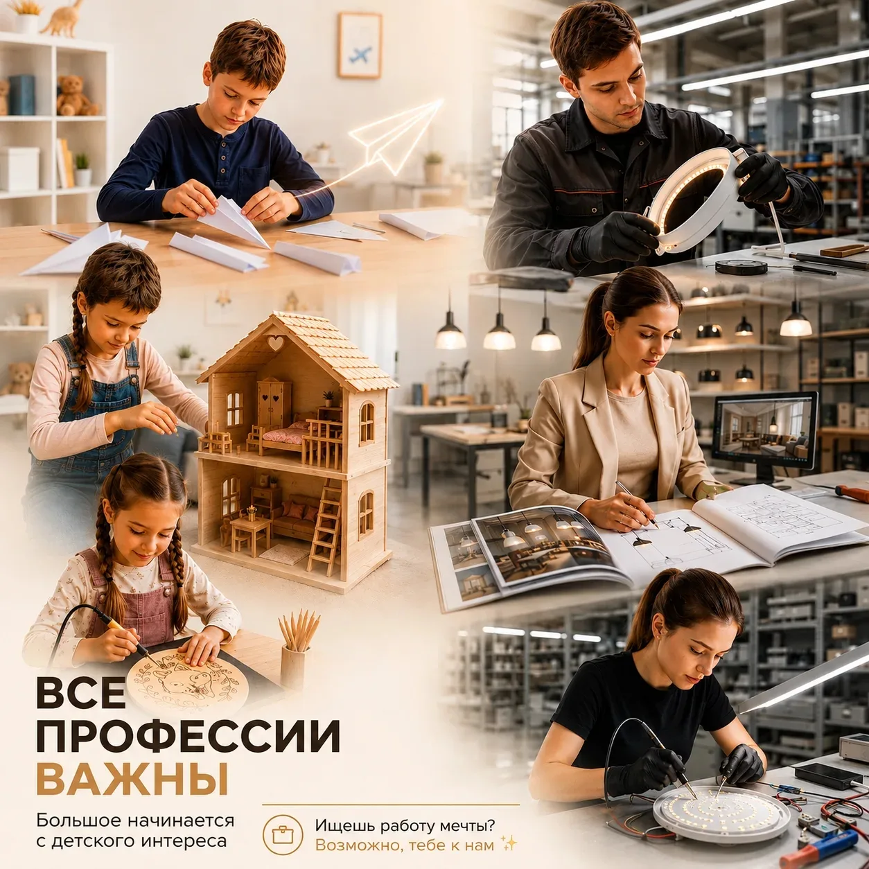 Каждая профессия начинается с простого интереса.
С детского «а как это работает?» рождаются инженеры