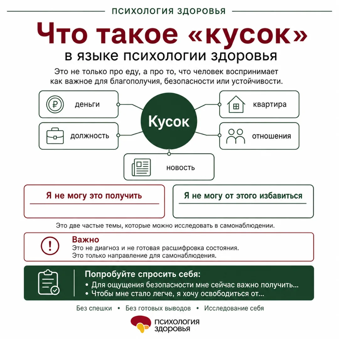 Что такое «кусок» в языке психологии здоровья? 🧀
