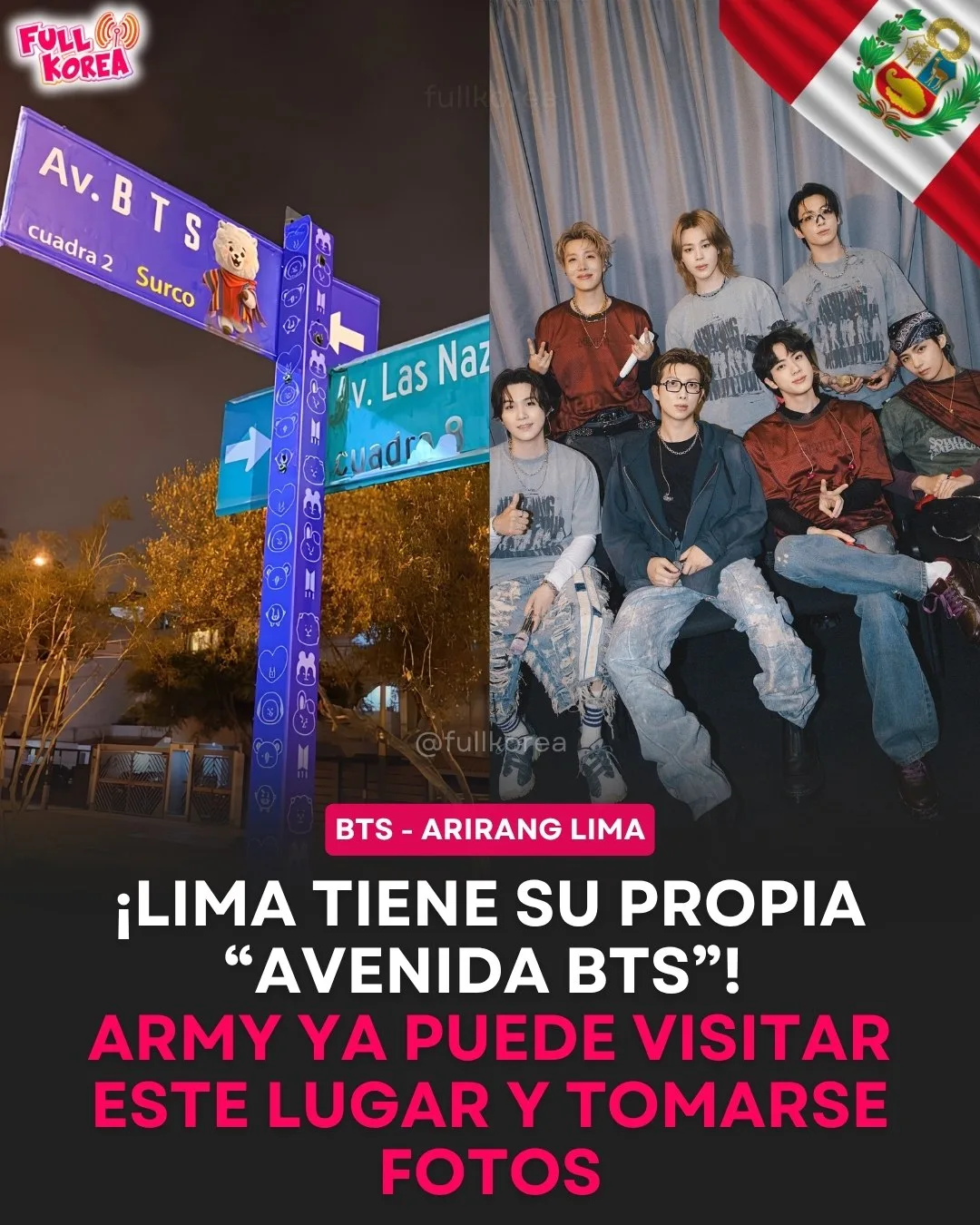 🇵🇪💜 В Лиме целую улицу временно переименовали в честь группы! 📍✨