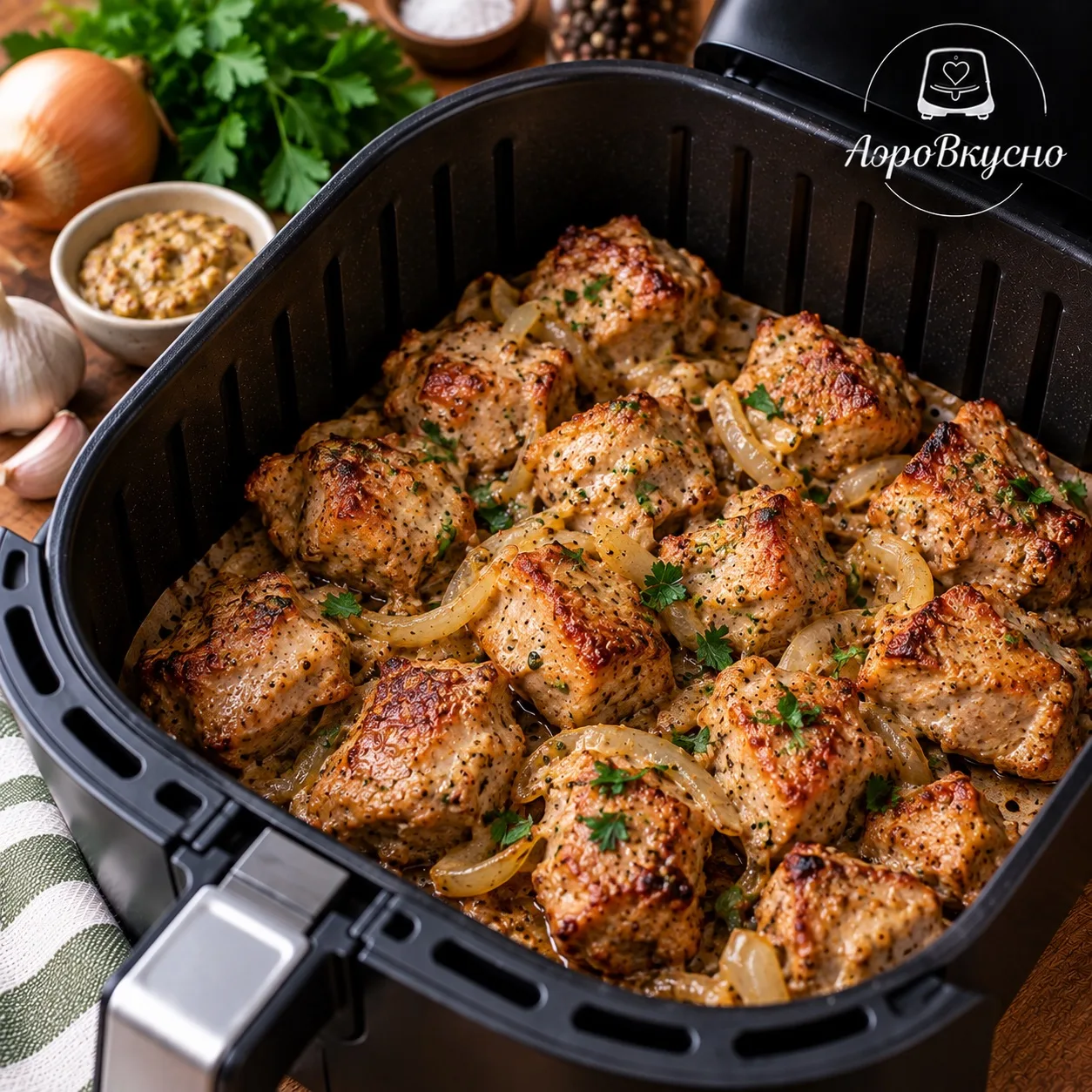 🍖 Свинина в горчично-сметанном маринаде в аэрогриле