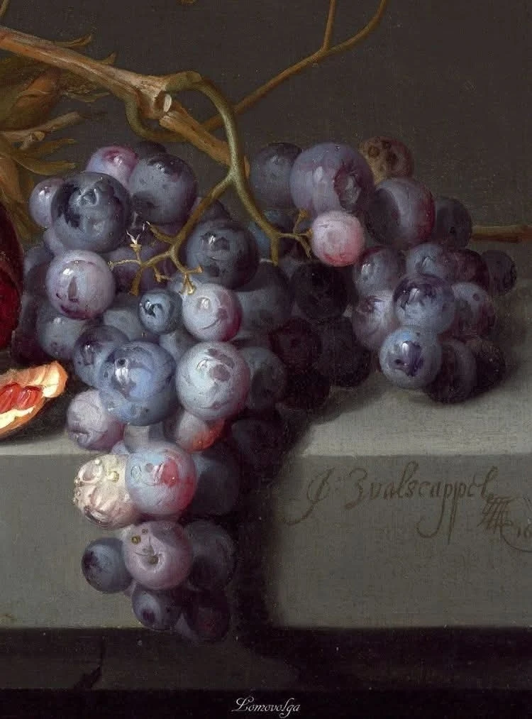 «Натюрморт с фруктами», 1675г. Фрагмент картины