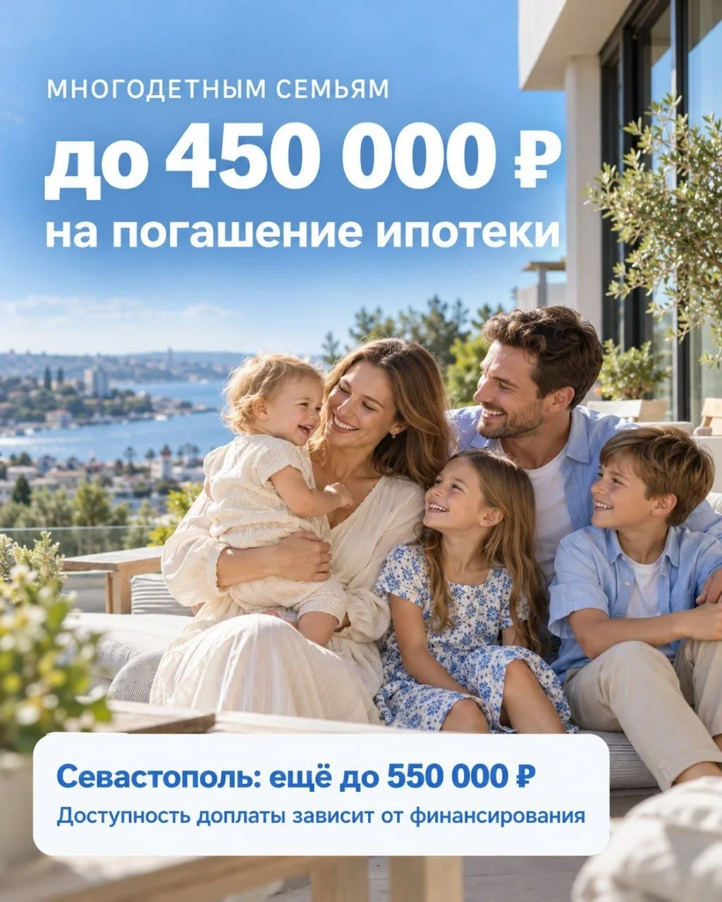💸450 тысяч на погашение ипотеки многодетным.