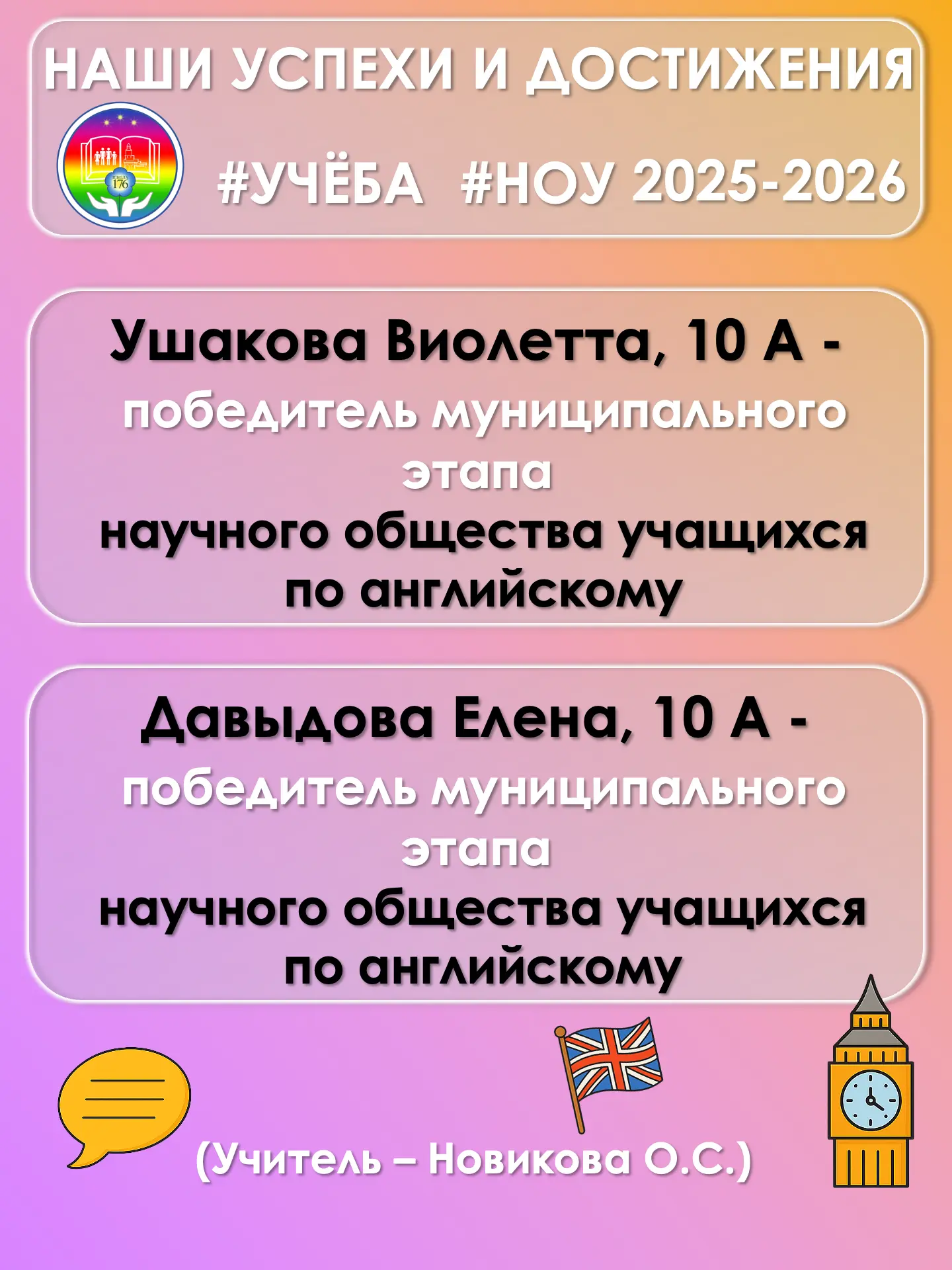 🔬 Достижения наших юных исследователей 🔬📚   Муниципальный этап НОУ — это всегда про серьёзные резуль