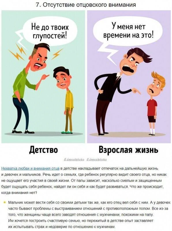 ОТСУТСТВИЕ ОТЦОВСКОГО ВНИМАНИЯ  Конечно, отсутствие отцовского внимания может оказать серьезное влия