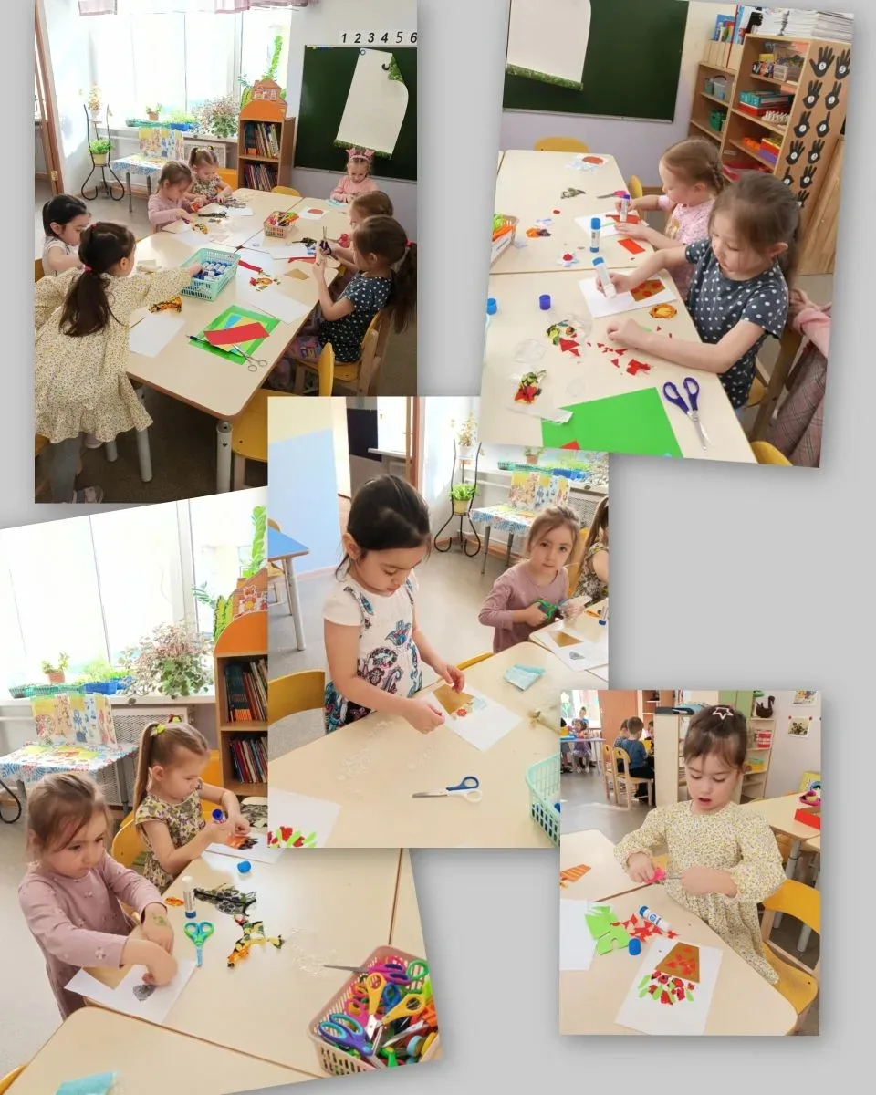 Творческий беспорядок в группе "Смешинки"😀. Дети творят из ткани, бумаги и картона цве...