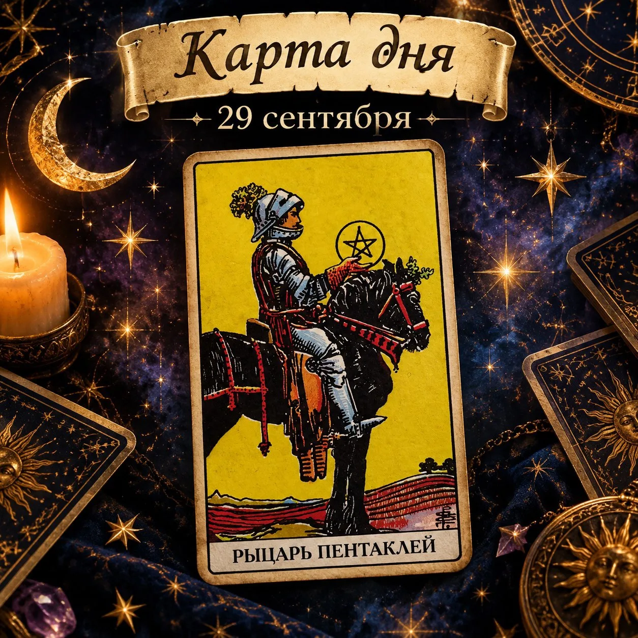 🃏 Карта дня: прямой Рыцарь Пентаклей