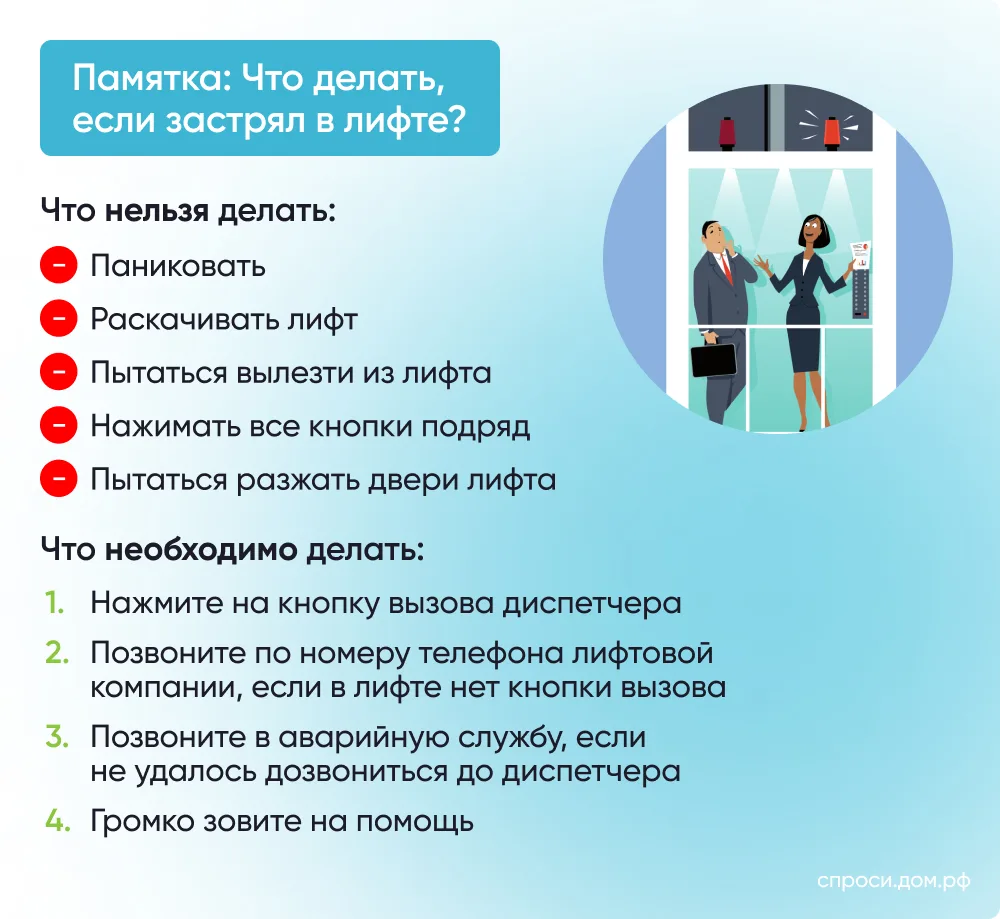 Если Вы застряли в лифте: