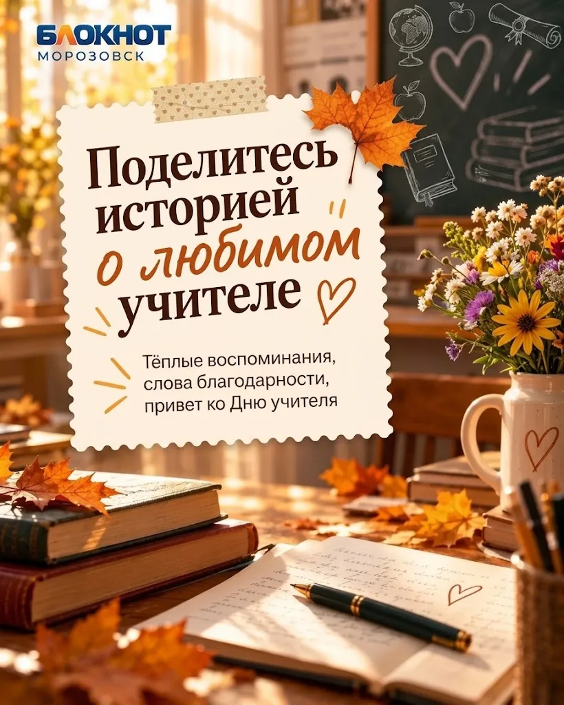 «Блокнот Морозовск» собирает добрые истории о педагогах ко Дню учителя