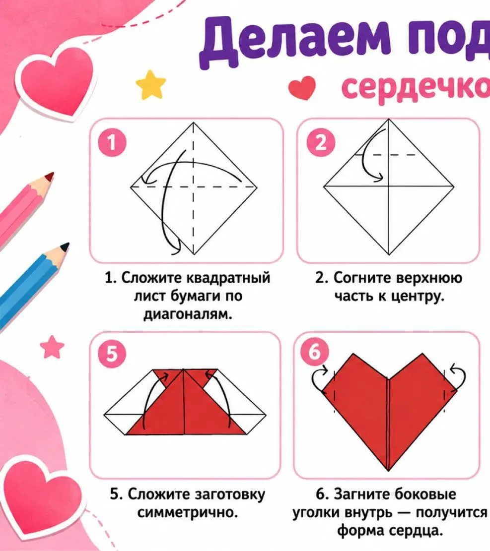 ❤️Осваиваем технику «оригами» вместе с малышами