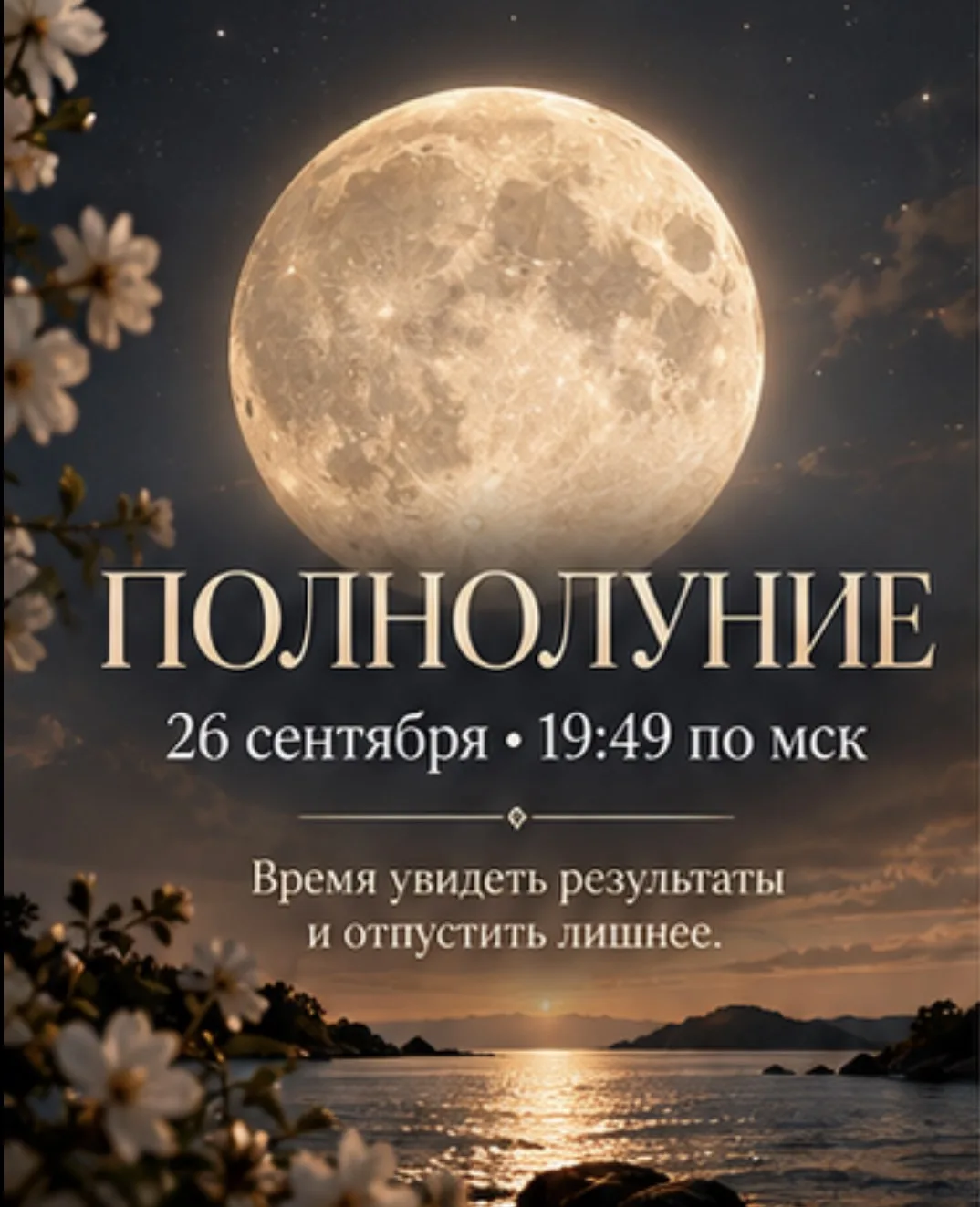 🌕Полнолуние | 26 сентября | 19:49 по мск