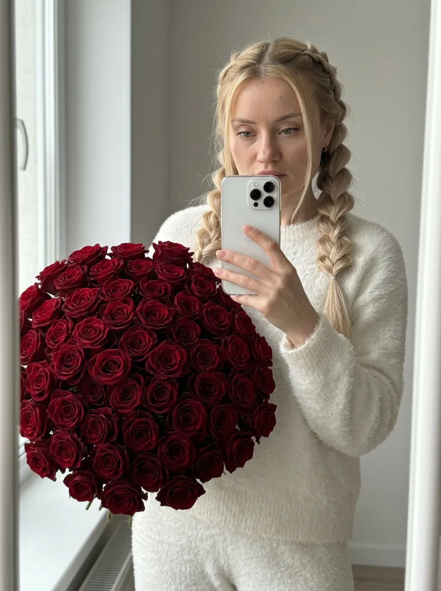 💚 Уютное утро с букетом роз