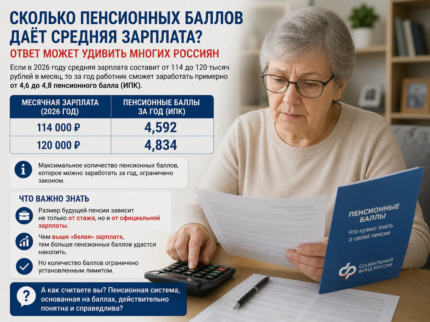 💰 Сколько пенсионных баллов даёт средняя зарплата? Ответ может удивить многих россиян

Многие увере