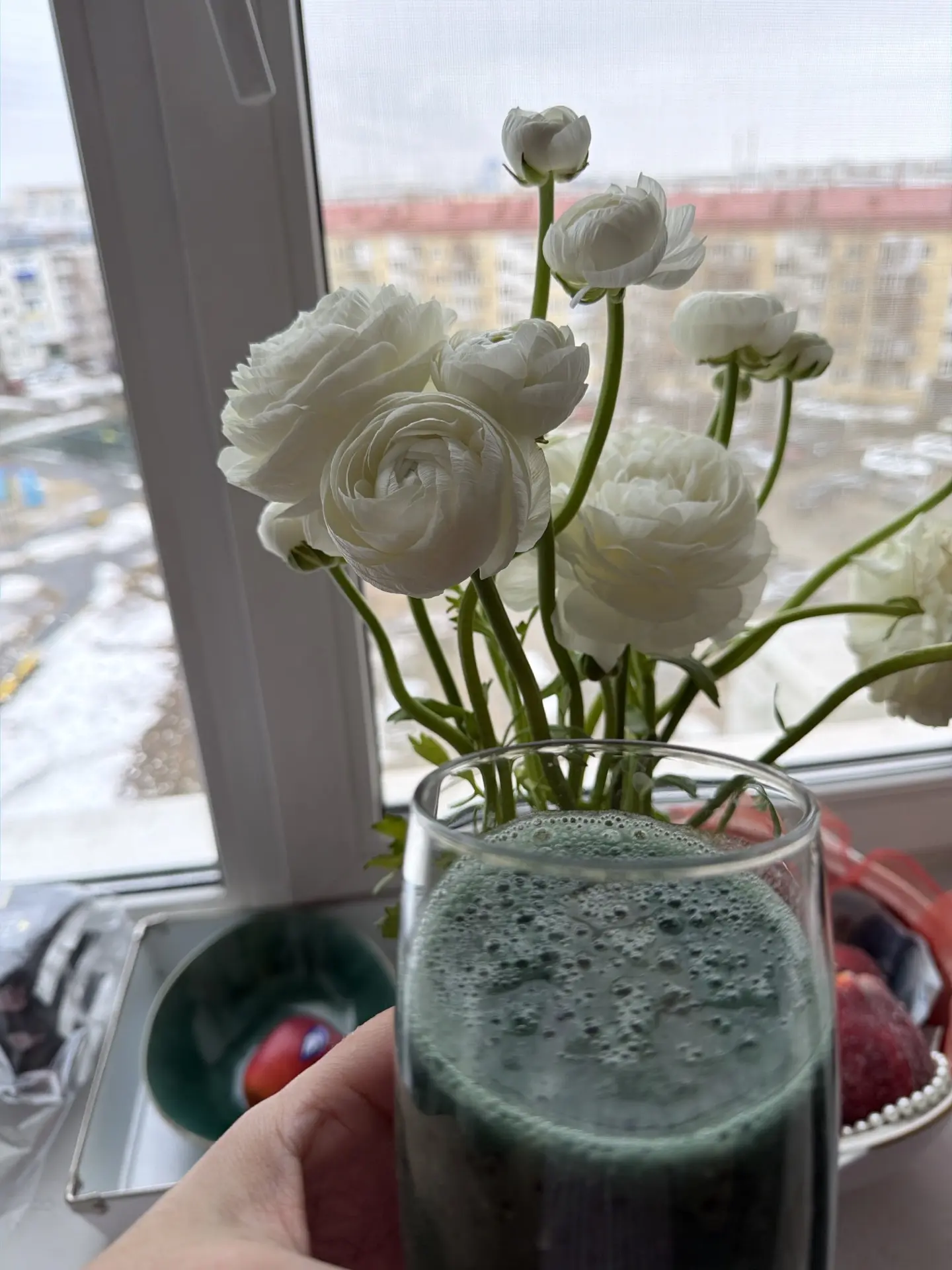 Мой любимый смузи ! Банан и Спирулина 🤩 кого-нибудь за мотивировала ?))) напишите каки...