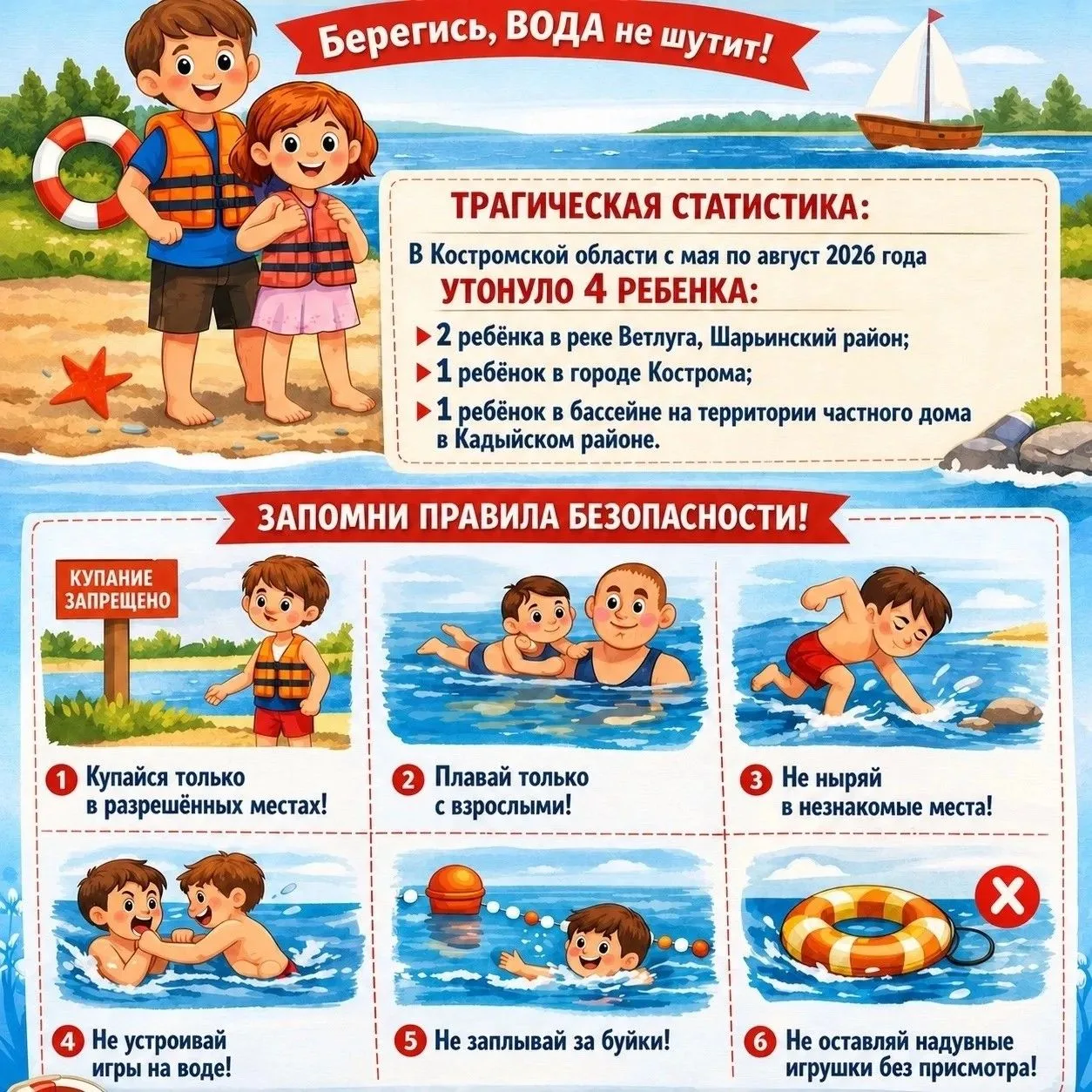 Ежегодно на водных объектах России тонут тысячи людей. Многолетние данные свидетельству...