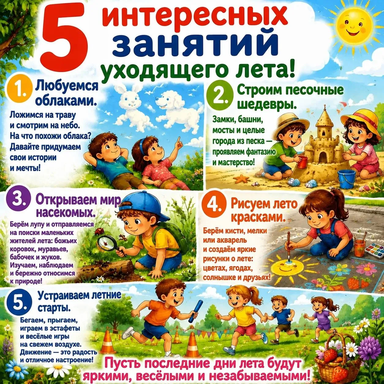 ☝️5 идей, которые помогут провести уходящее лето с пользой!