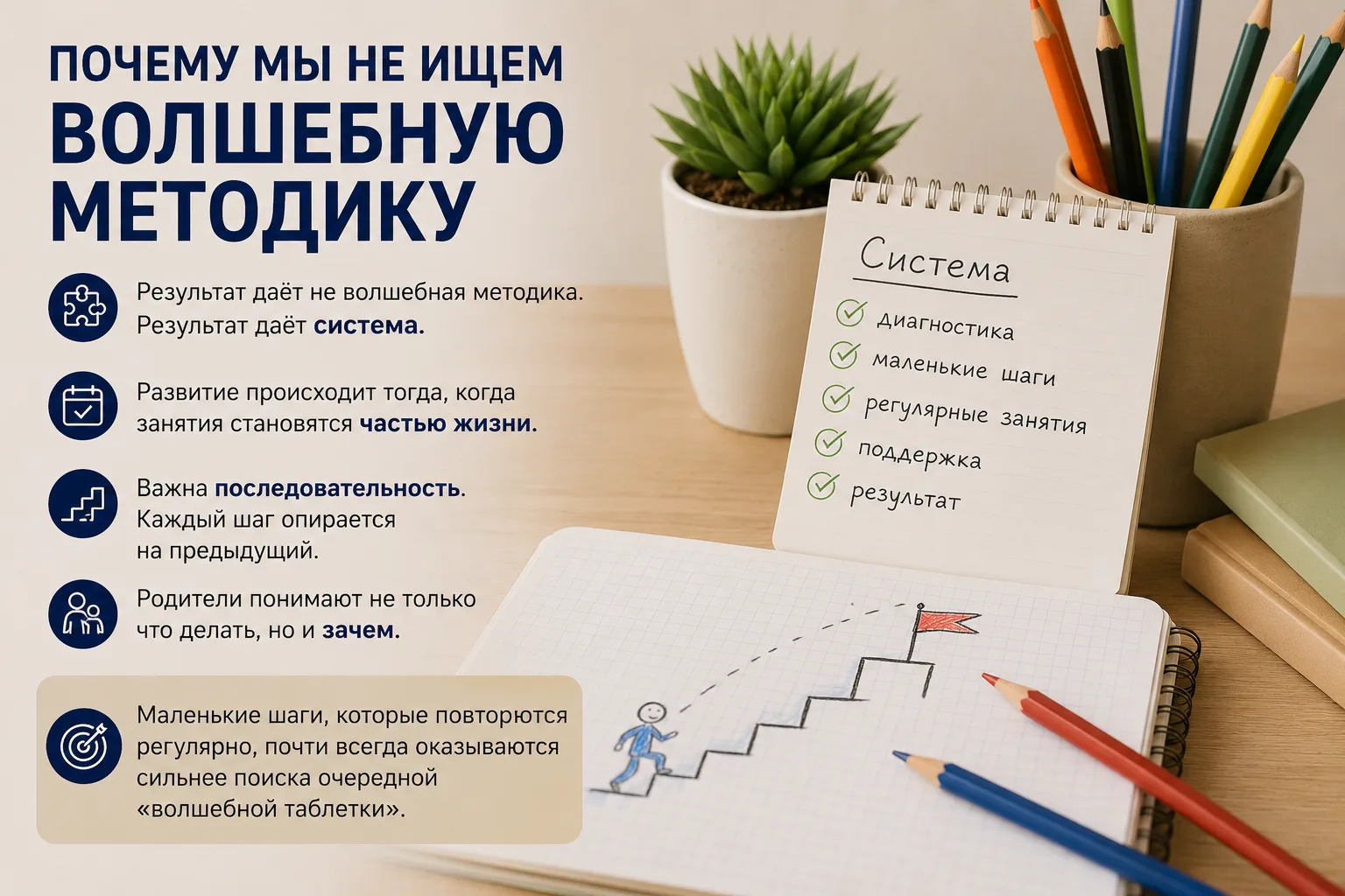 Очень часто родители спрашивают:

«Какая методика самая эффективная?»

Честно?

За годы работы мы по