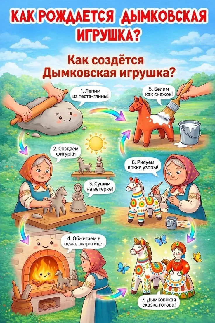 🎉🔥 КАК РОЖДАЕТСЯ ДЫМКОВСКАЯ ИГРУШКА 🔥🎉