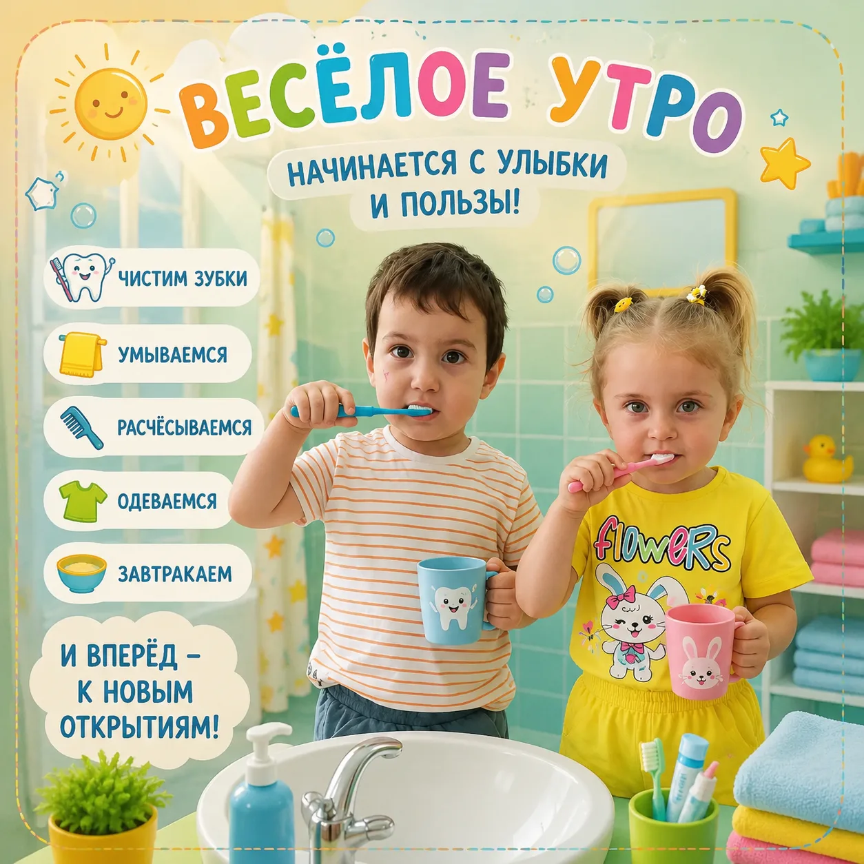 ☀️ Доброе утро начинается с полезных привычек! 🪥💛
