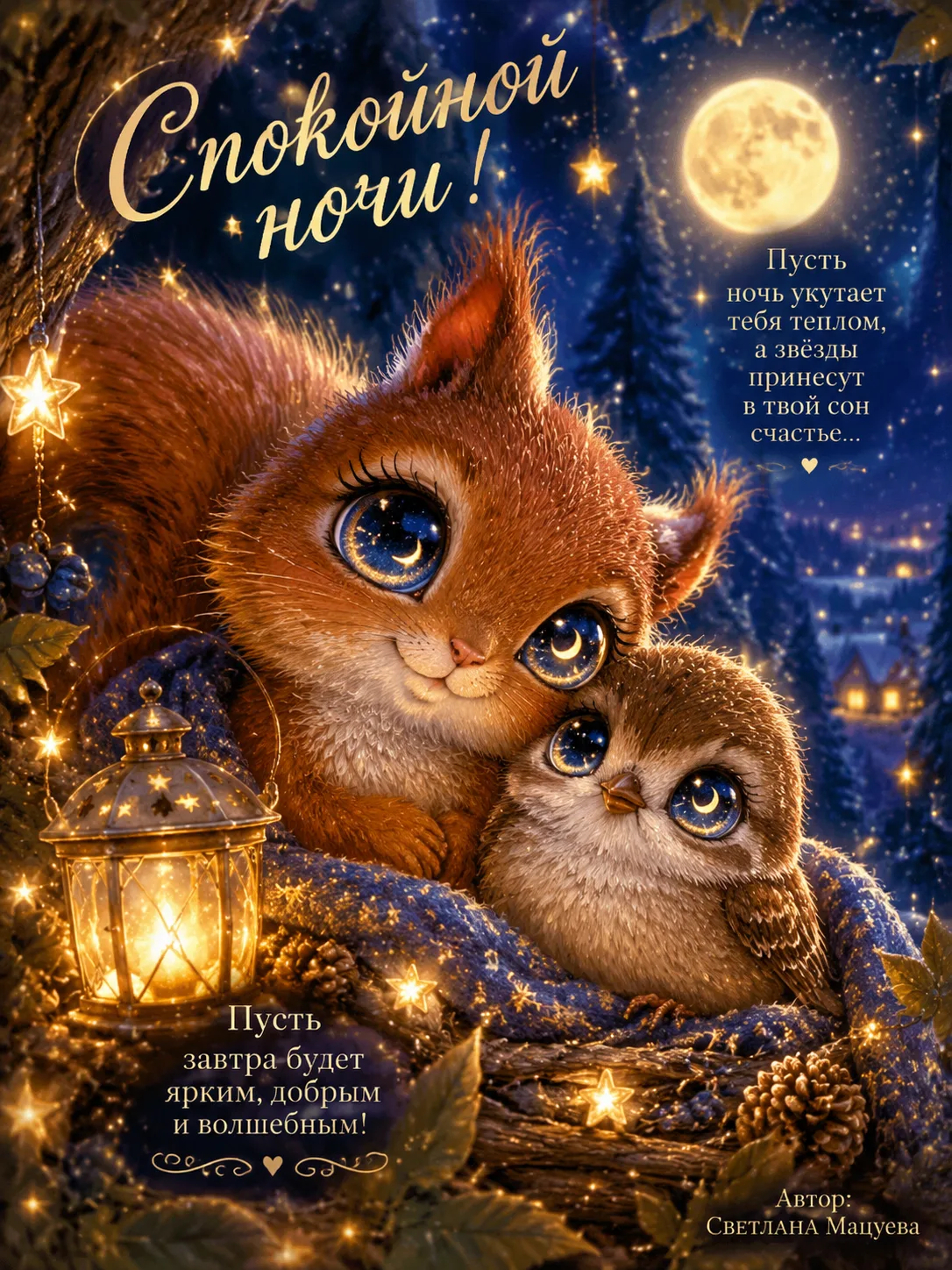 Спокойной ночи, дорогие! 🌙 Пусть заботы подождут до утра, а ночь подарит уют, отдых и ...
