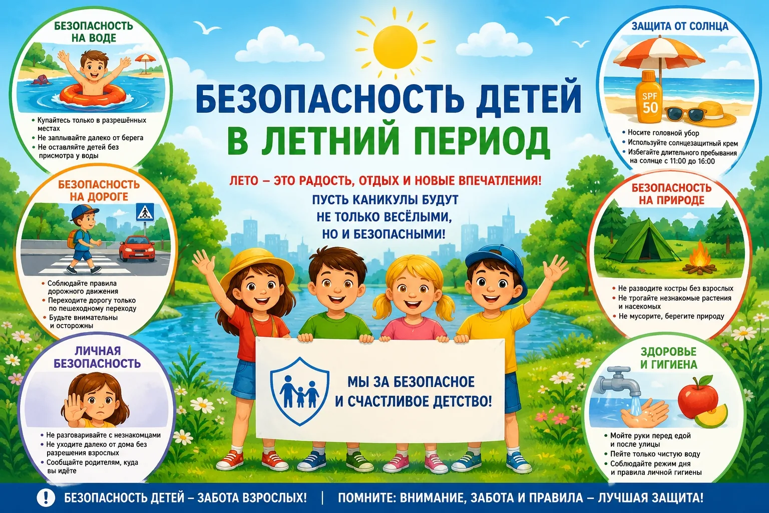 Напоминаем: безопасность детей в летний период – ответственность взрослых!