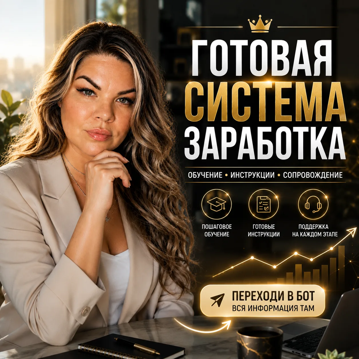 ГОТОВАЯ СИСТЕМА ЗАРАБОТКА! 
Внутри - пошаговое обучение, готовые инструкции и сопровождение.

Что вы