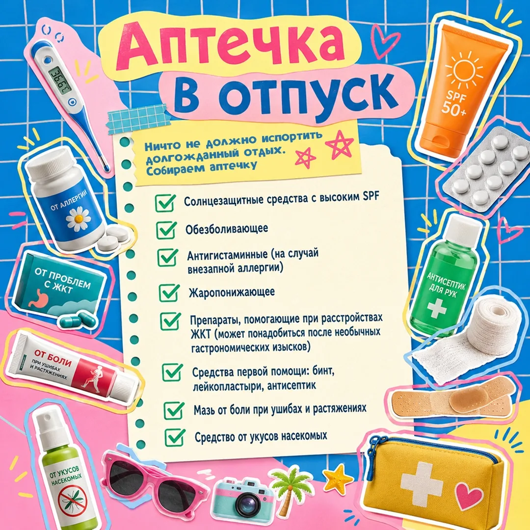 Какие медикаменты нужно взять с собой в отпуск?

Собираем аптечку путешественника с препаратами, кот