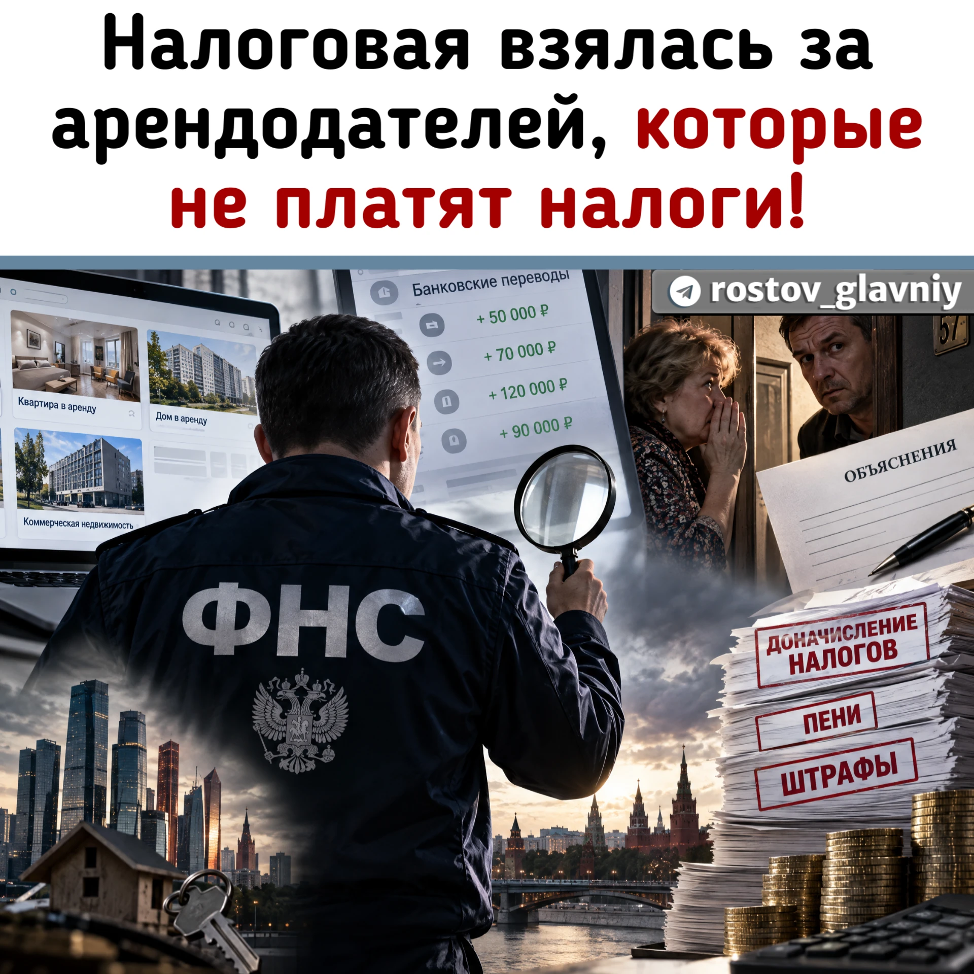 👮‍ Налоговая взялась за арендодателей, которые не платят налоги! ФНС начнёт… — публикация канала «РОСТОВ ГЛАВНЫЙ - НОВОСТИ РОСТОВА-НА-ДОНУ - ЭТО РАДАР РОСТОВА»