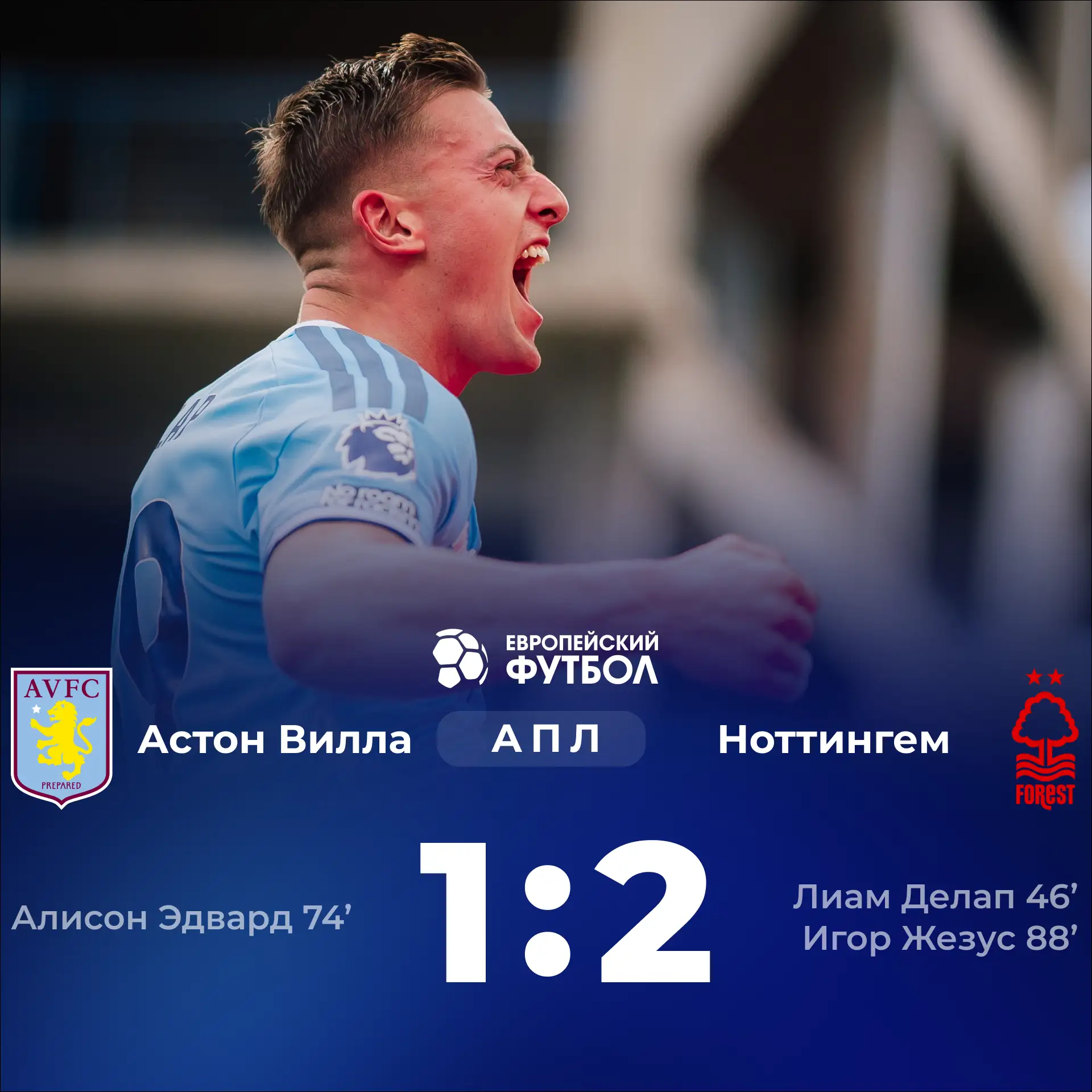 "Ноттингем" вырывает победу у "Астон Виллы"