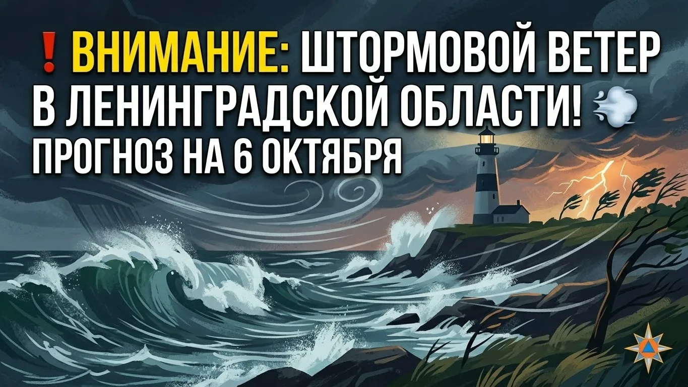 Внимание: штормовой ветер в Ленинградской области! 💨