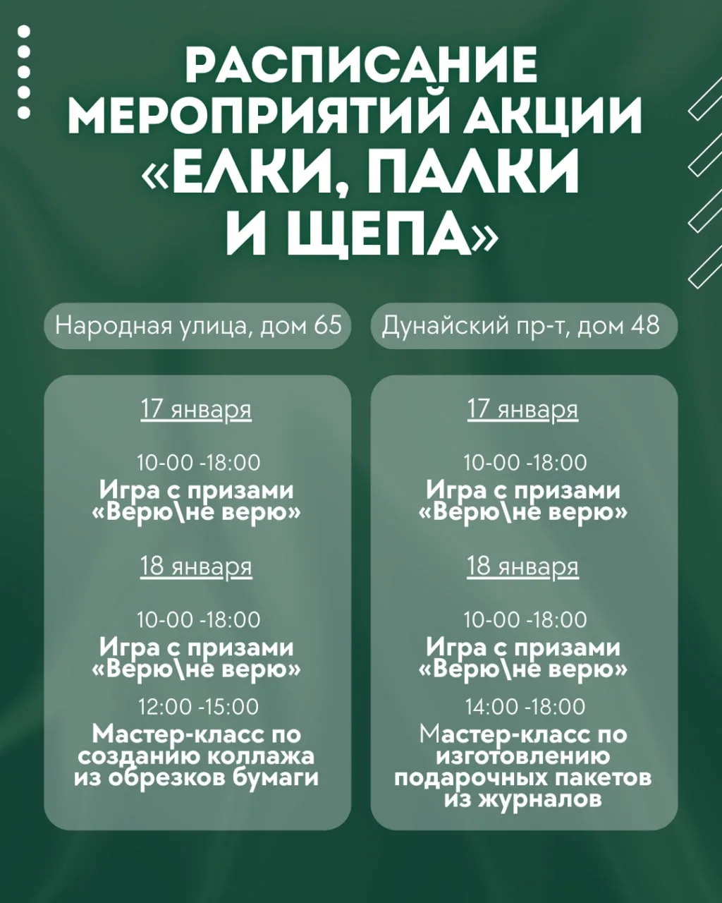🎄В Санкт-Петербурге проходит акция по сбору новогодних хвойных деревьев "Елки, палки и...