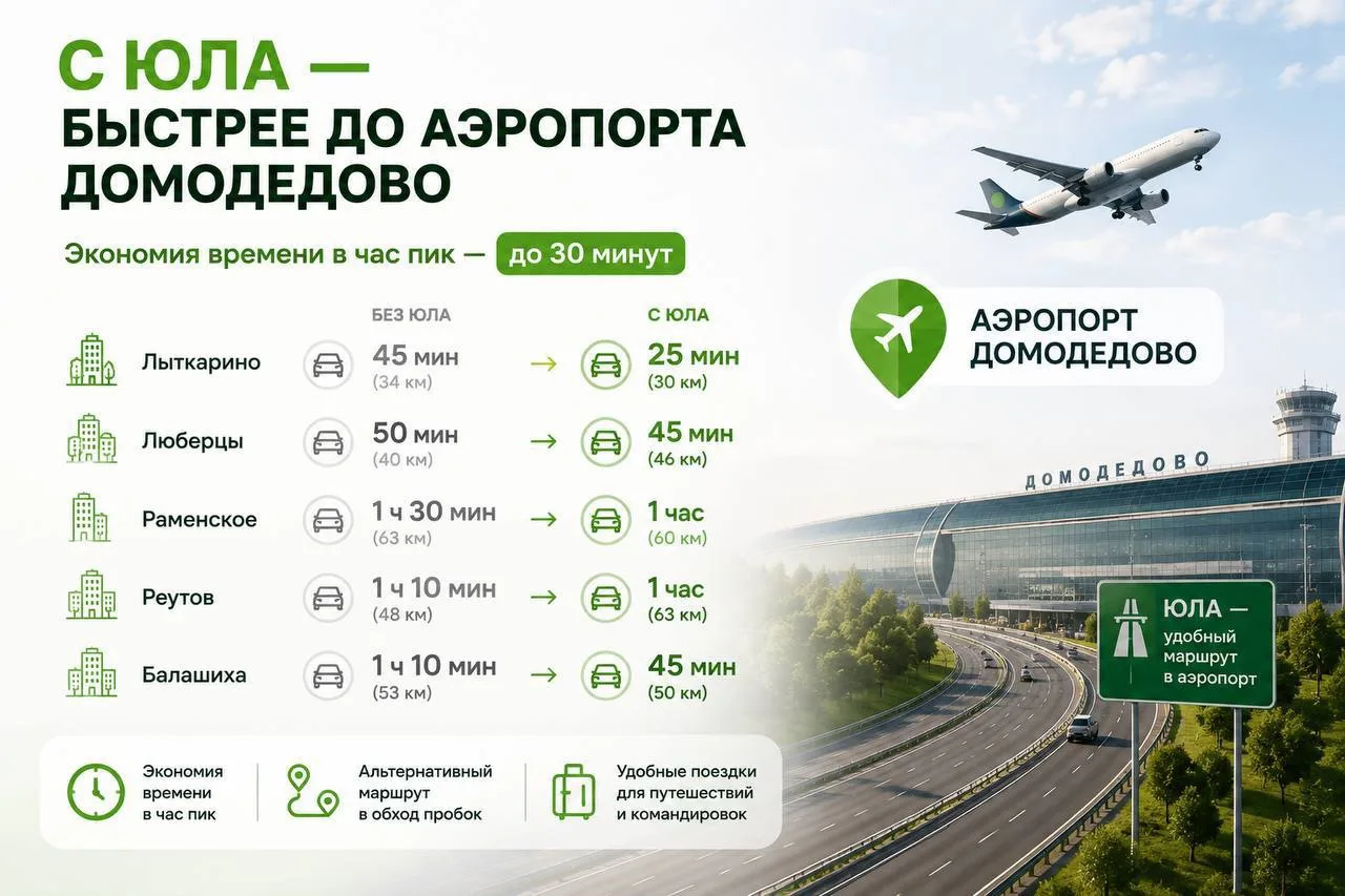 Балашиха будет быстрее добираться до аэропорта Домодедово