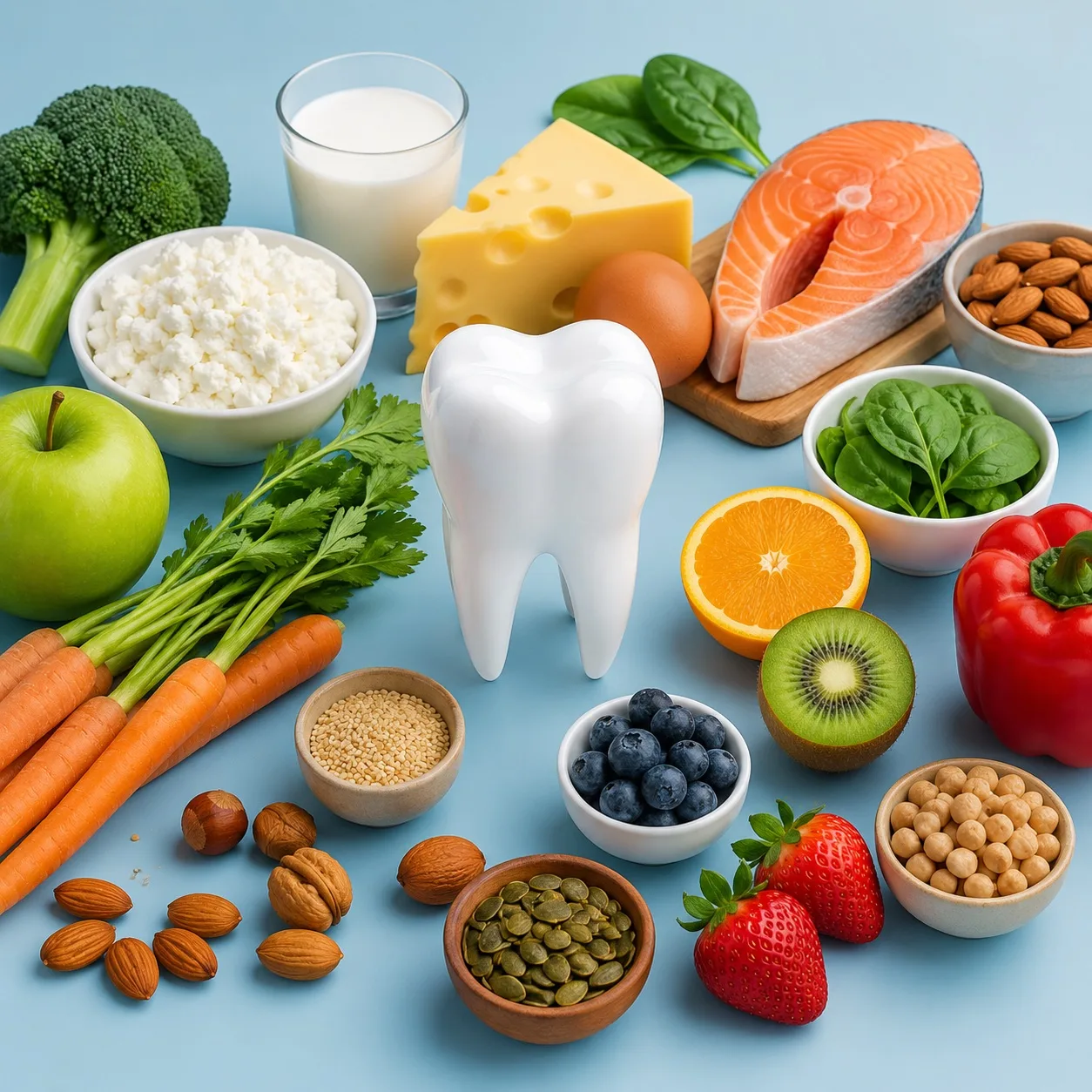 🦷 Какие продукты и витамины помогают сохранить зубы крепкими?