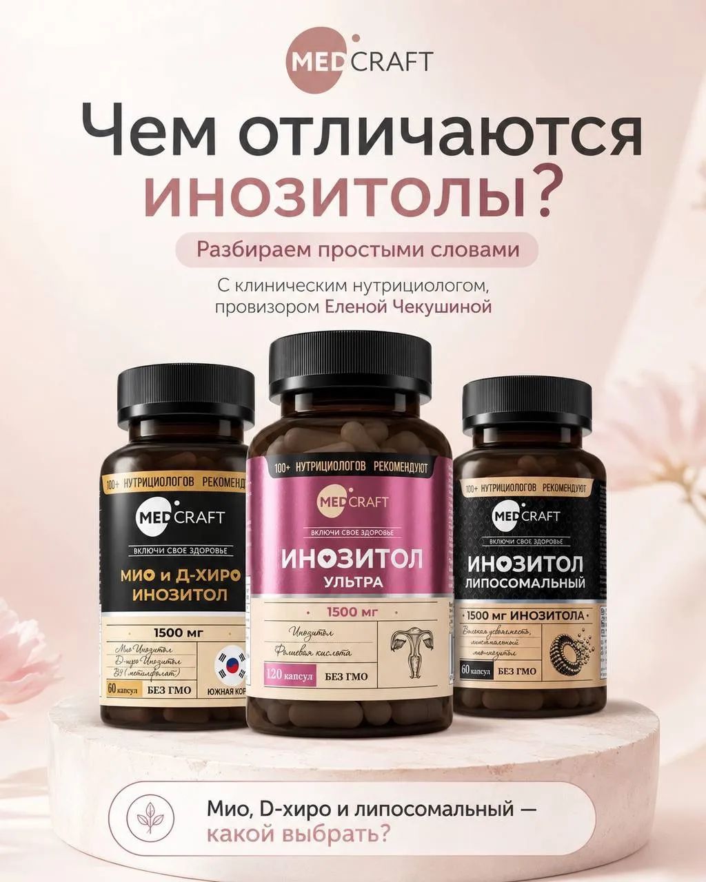 Инозитол, мио-инозитол, D-хиро-инозитол, липосомальный…
Кажется, будто это одно и то же, но формы ра