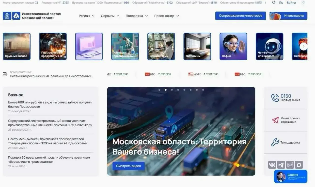 🔵 Инвестпортал Подмосковья