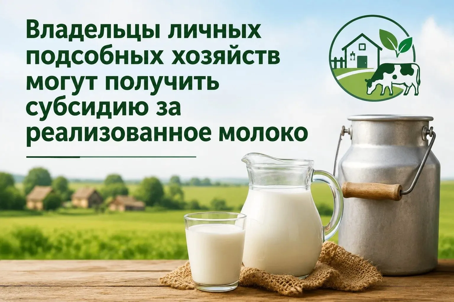 🥛  Владельцы личных подсобных хозяйств могут получить субсидию за реализованное молоко