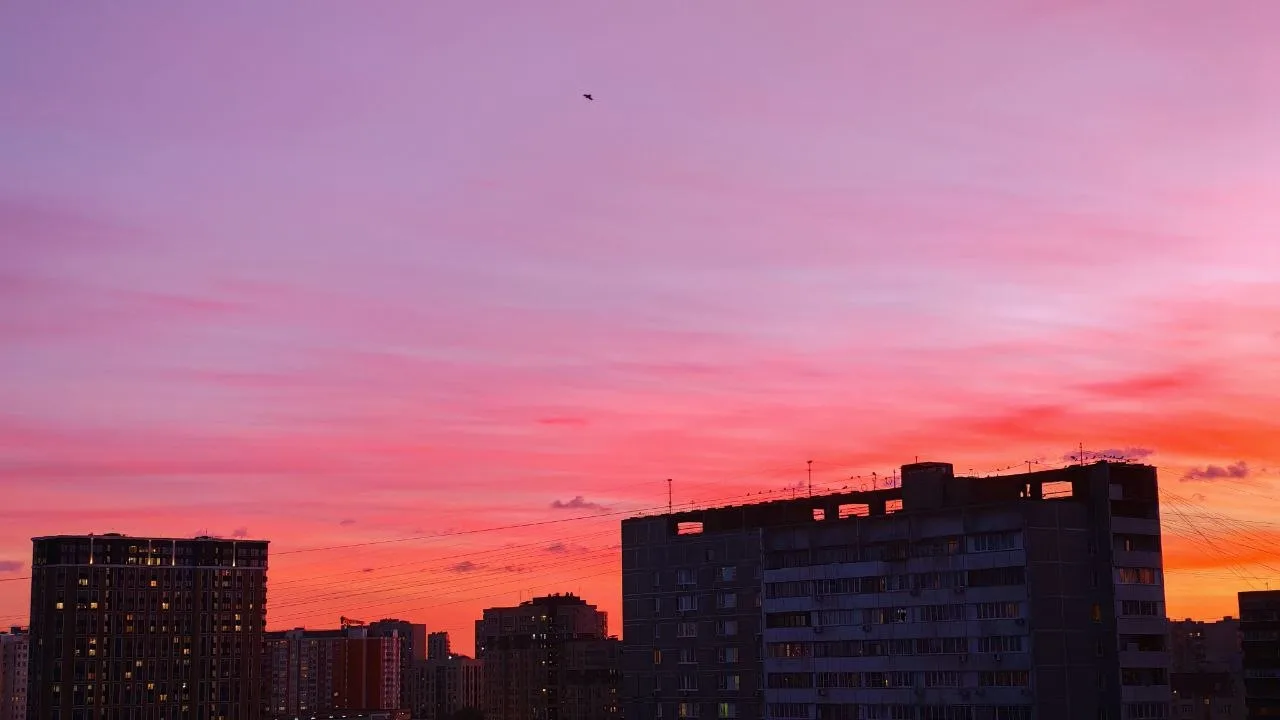 Сегодняшний закат в Москве