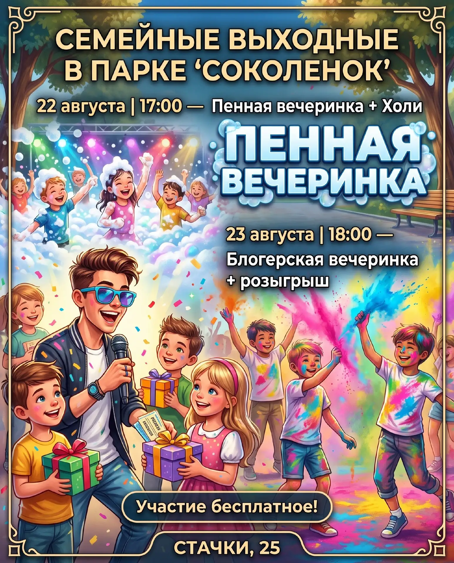 Пенная вечеринка и Фестиваль красок Холи