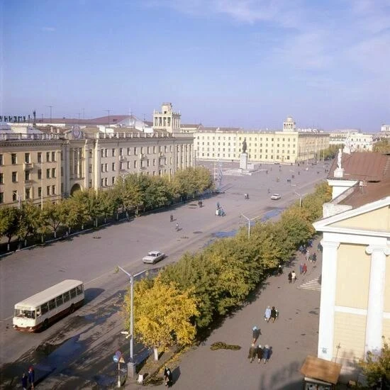 Улица им. Гоголя - центральная улица города Кургана, Курганская область, 1973 год.