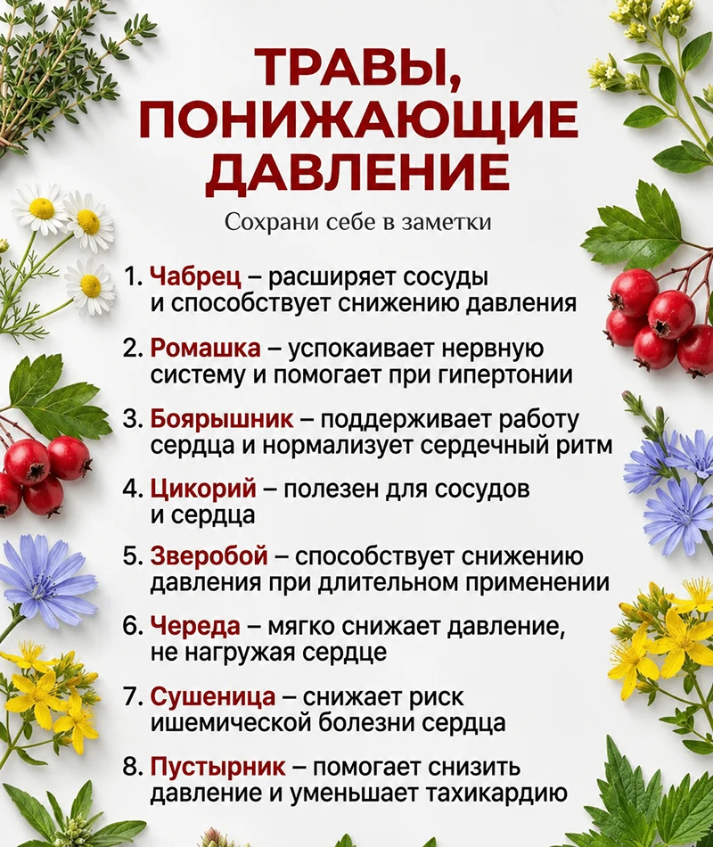📌 В народной практике некоторые травы издавна используют для мягкой поддержки сердечно-сосудистой с