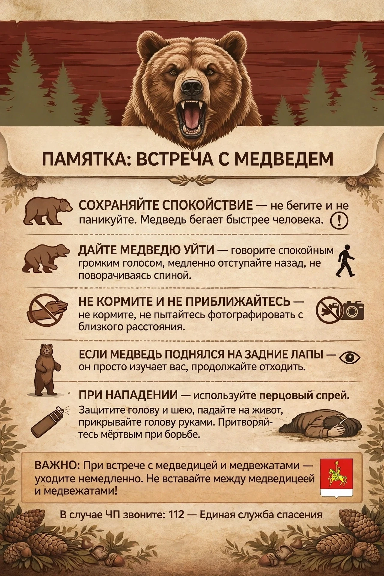 🐻Когда лес не про тишину: как вести себя при встрече с медведем?