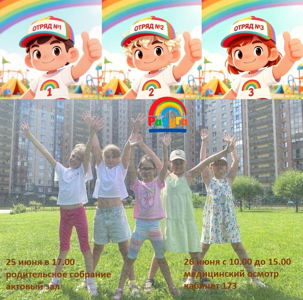 🌈 Вниманию родителей воспитанников городского лагеря «Радуга» - не пропустите традиционные мероприя