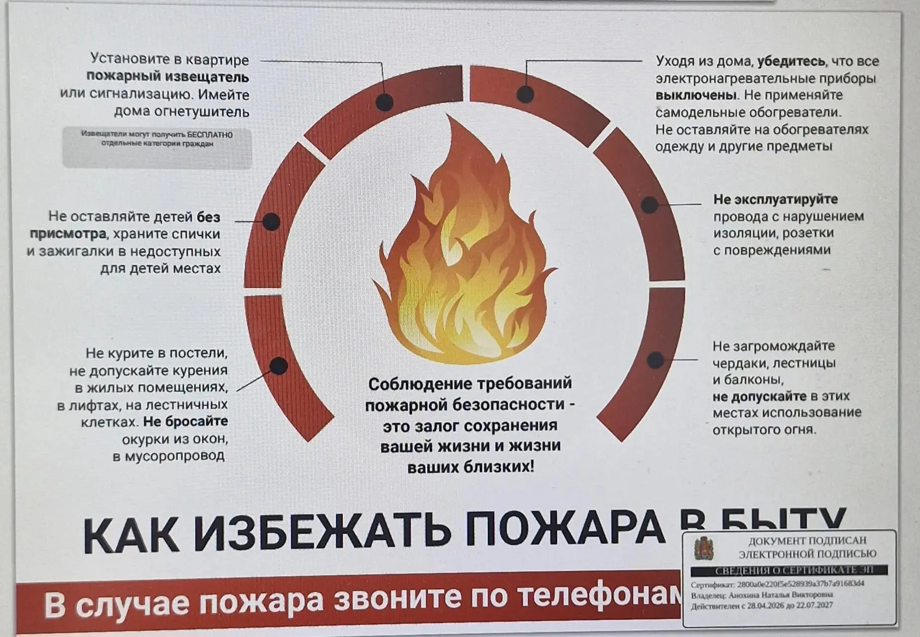 💥Безопасность детей — наша общая задача!💥
Делимся важной памяткой для родителей по пожарной безопа