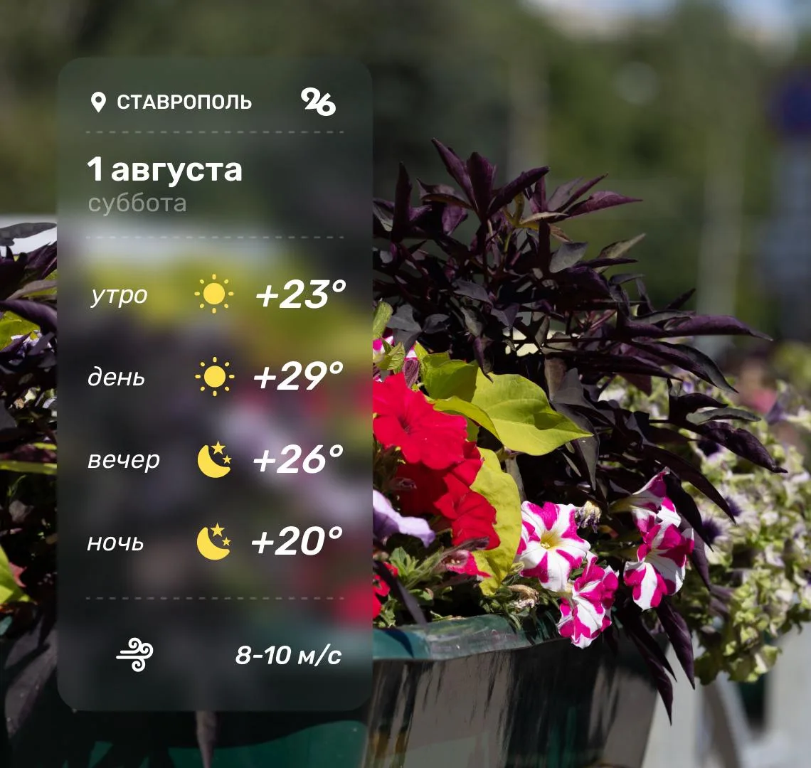☀️ Погода в Ставрополе 1 августа