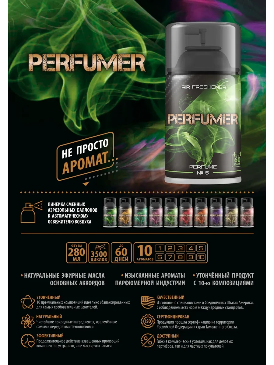 ⚡️ Освежитель воздуха сменный баллон Perfume №5, Perfumer