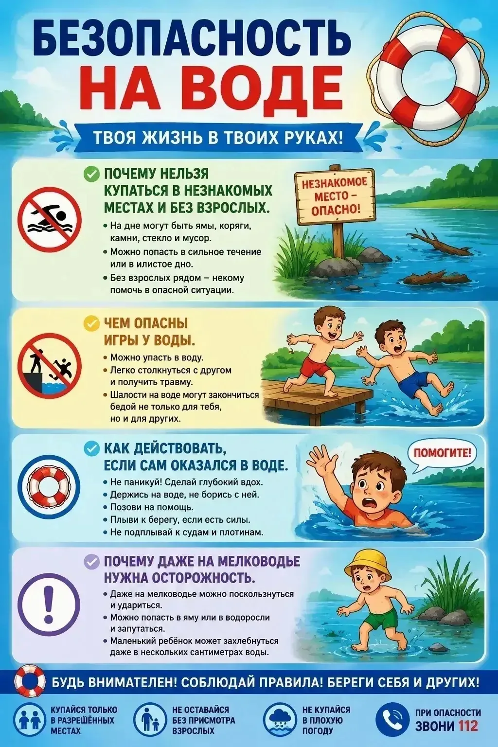 Безопасность на воде ЛЕТОМ ☀️😎