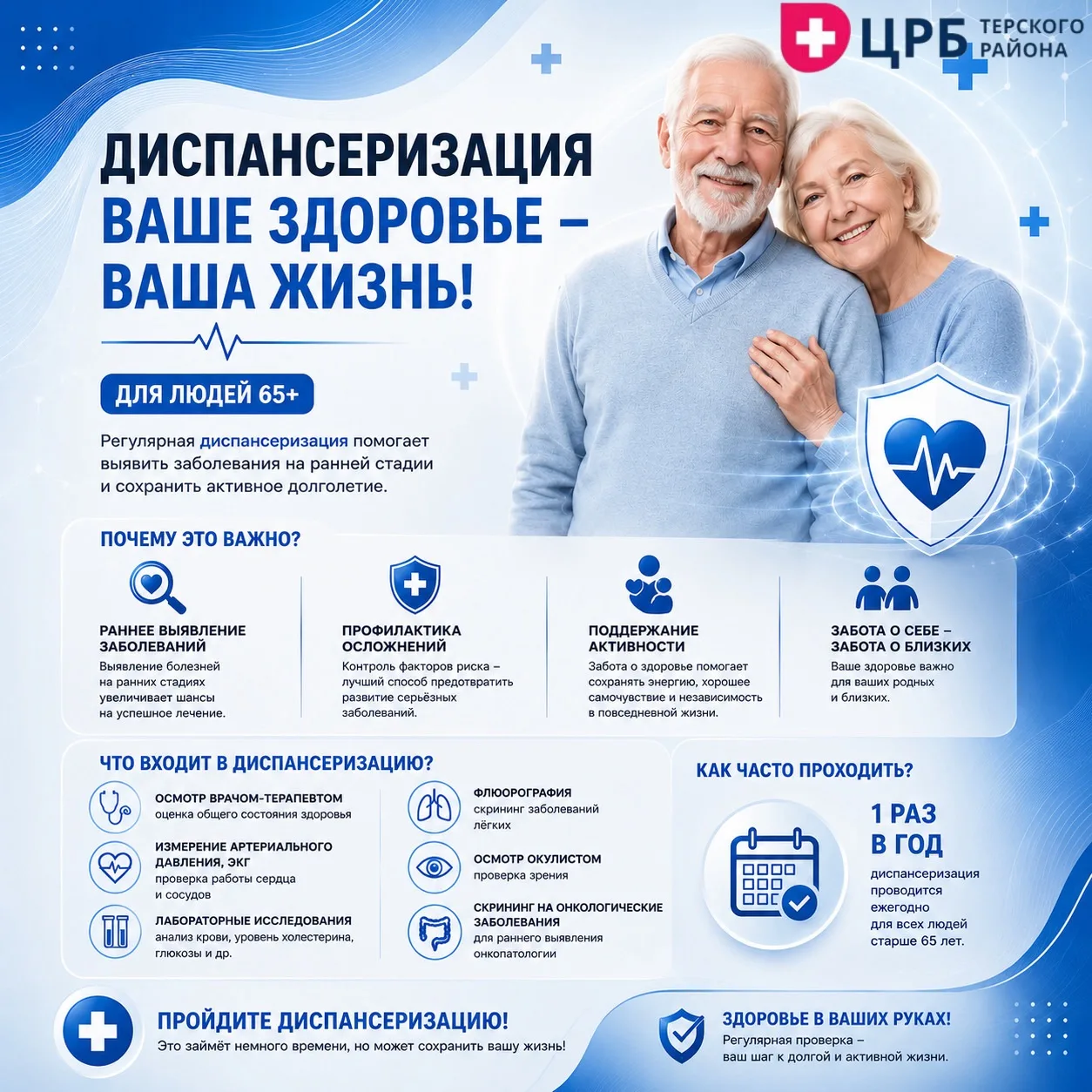Диспансеризация после 65 лет — важный шаг к активному долголетию!

С возрастом риск развития хрониче