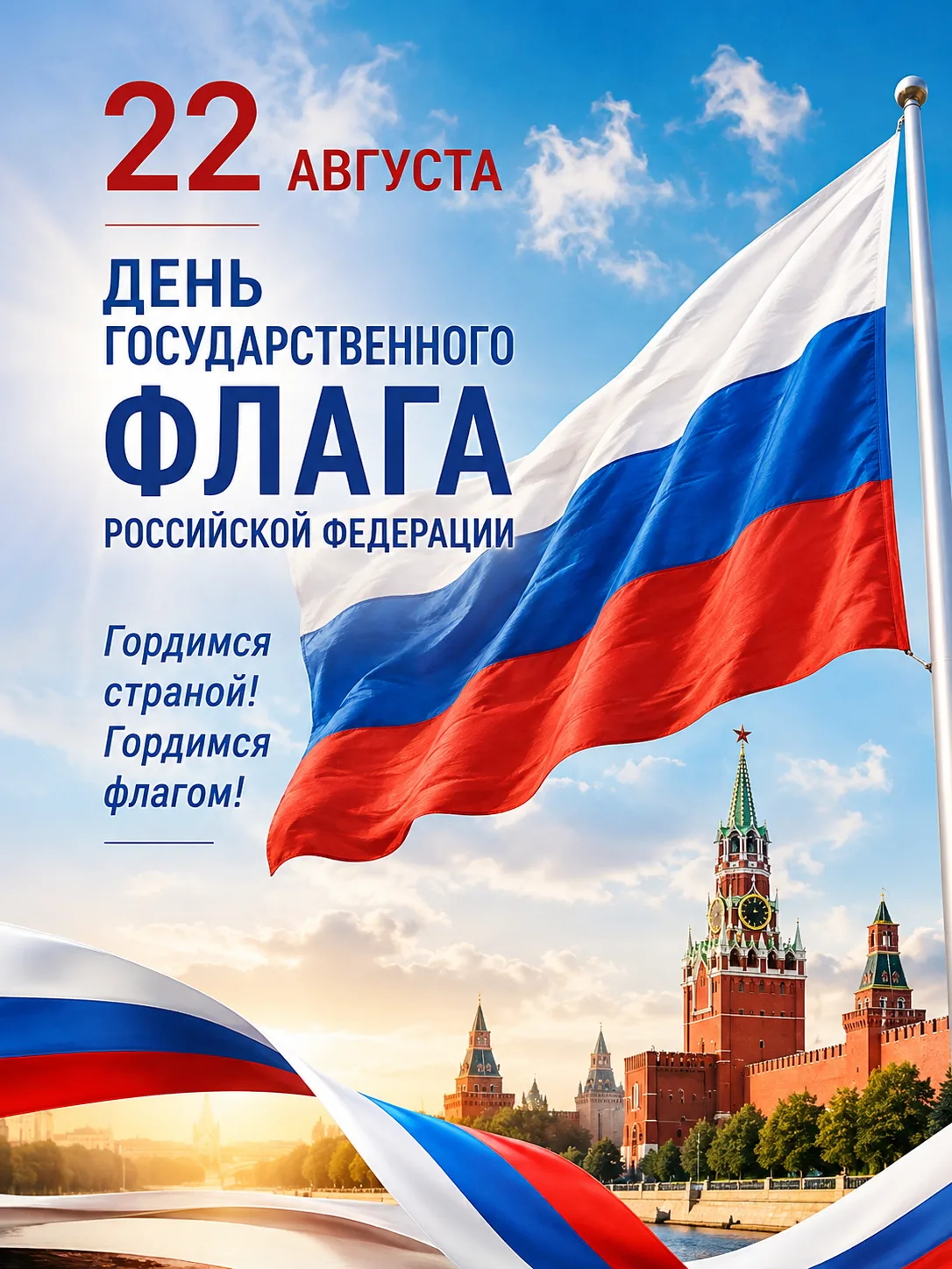 🇷🇺 22 августа — День Государственного флага Российской Федерации!