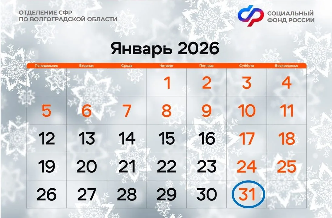 31 января – в последнюю субботу месяца – клиентские службы Отделения Социального фонда России по Вол