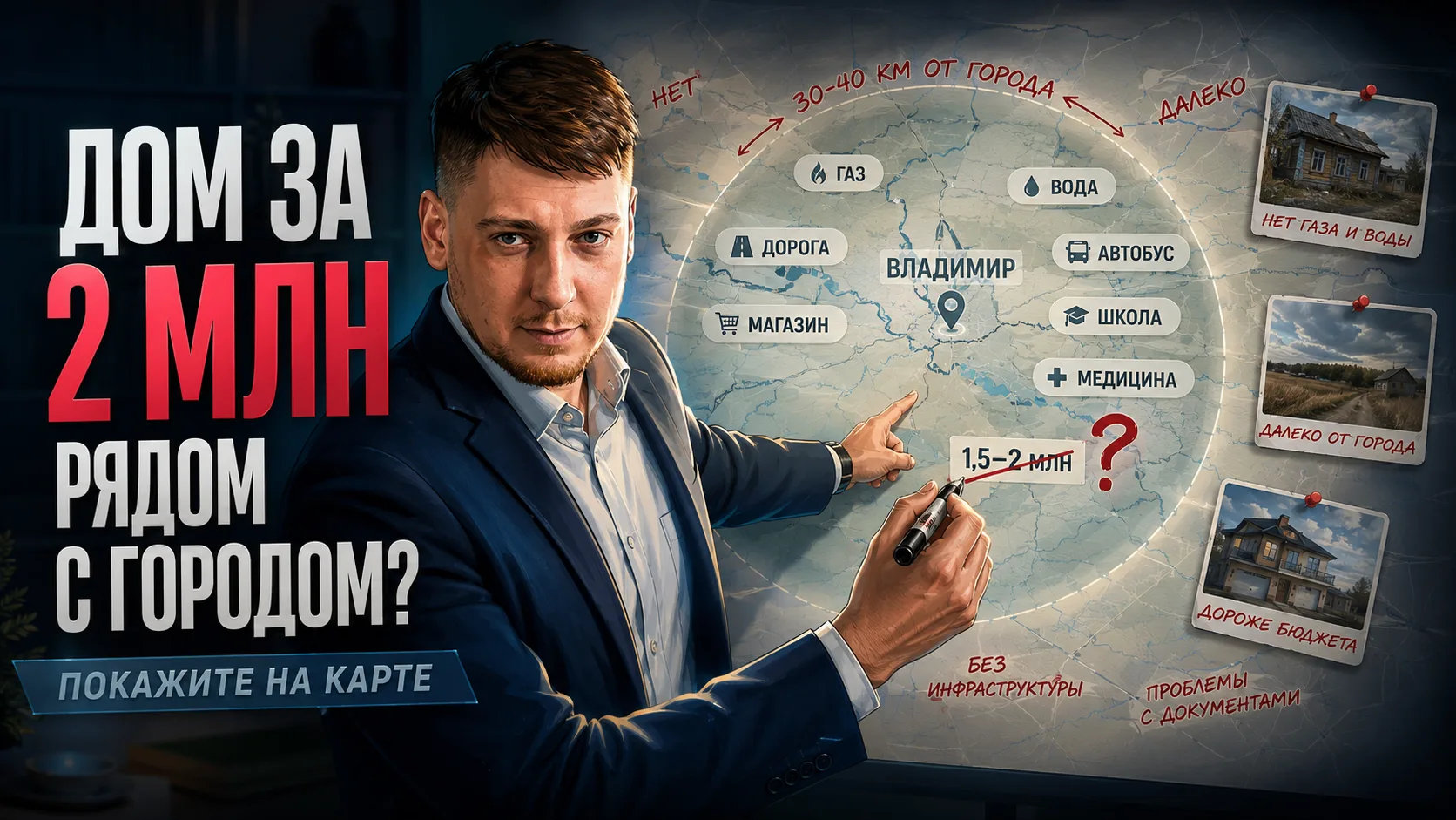 Многие хотят домик недалеко от Владимира за 1,5–2 млн. Чтобы была дорога, газ, вода, магазин, автобу