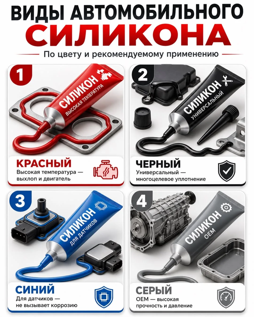 #moygorod_khvполезное | 👈
#хабаровск

🔧 Виды автомобильного силиконового герметика

Силиконовый ге